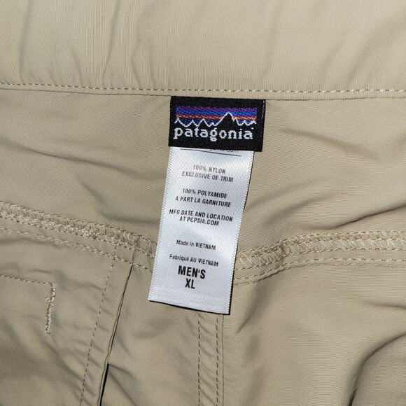 Patagonia Pants Mens XL Beige Zip Off Convertible Cargo Hiking Gorpcore Belted - Picture 8 of 11